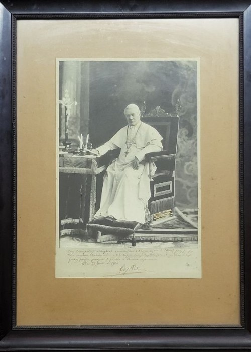 Papa, fotografia autorska (testo in latino), Pio X