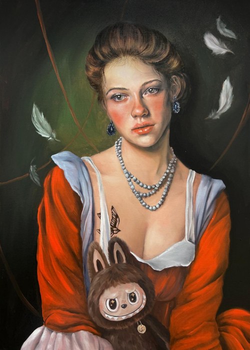 Dama z labubu, 2025, Barbara Kieca