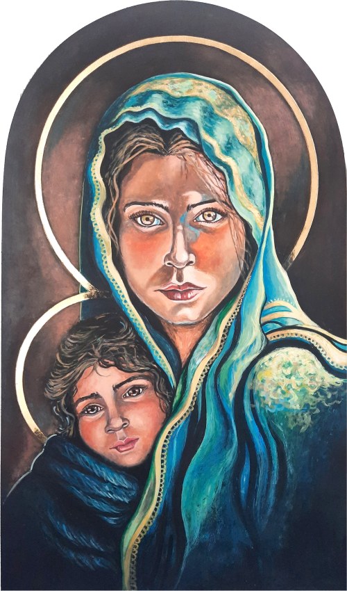 Madonna w turkusowej chuście, 2025, Agnieszka Korczak