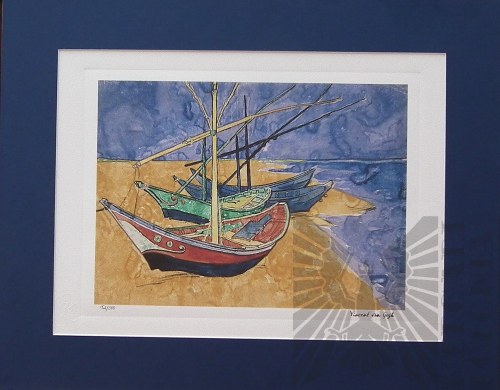 Łodzie rybackie na plaży w Saintes-Maries-de-la-Mer, Vincent van Gogh