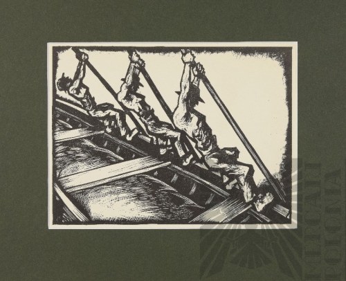 Poławiacze piasku, 1928, Edward Porządkowski