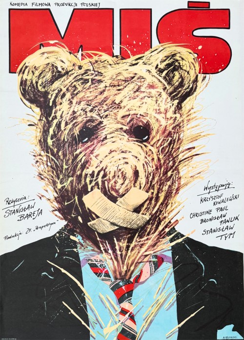 Miś, plakat filmowy, 1980, Andrzej Pągowski