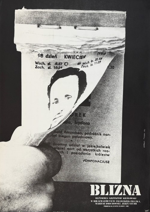 Tomasz Sikora, Blizna, plakat filmowy, 1976, Andrzej Krauze