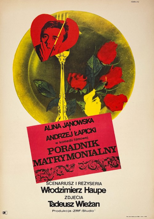 Poradnik matrymonialny, plakat filmowy, 1968, Janusz Rapnicki