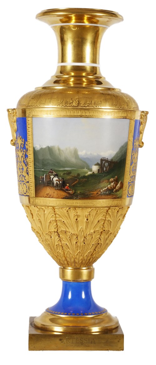 Rosja, Petersburg, Waza dekoracyjna w stylu empire, 1834, Cesarska Manufaktura Porcelany w Wiedniu