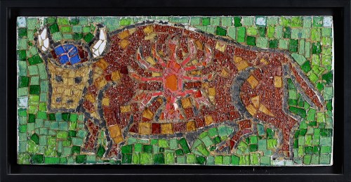 Byk - rak - mozaika, ok. 1970, Stanisław Wałach