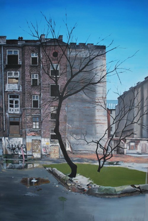 Warszawskie podwórko, 2009r., Piotr Wojtkiewicz