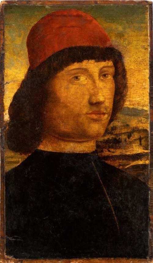 Portret młodego mężczyzny w czerwonym kapeluszu, Giovanni Bellini