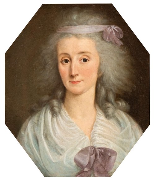 Portret damy z fioletowymi wstążkami, Pompeo Batoni