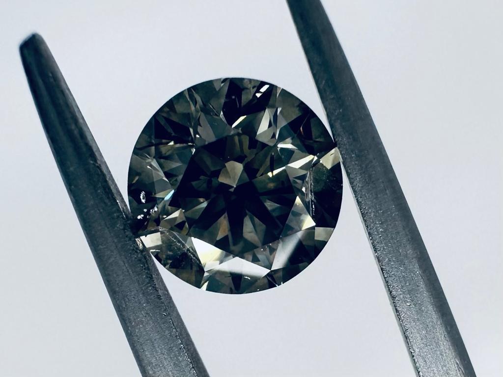 1.28 NATURALNY POLEROWANY DIAMENT NATURALNY FANTAZYJNY SZARY ŻÓŁTY ...