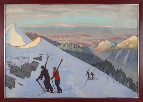 "Narciarze w górach", Ludwik Leszko