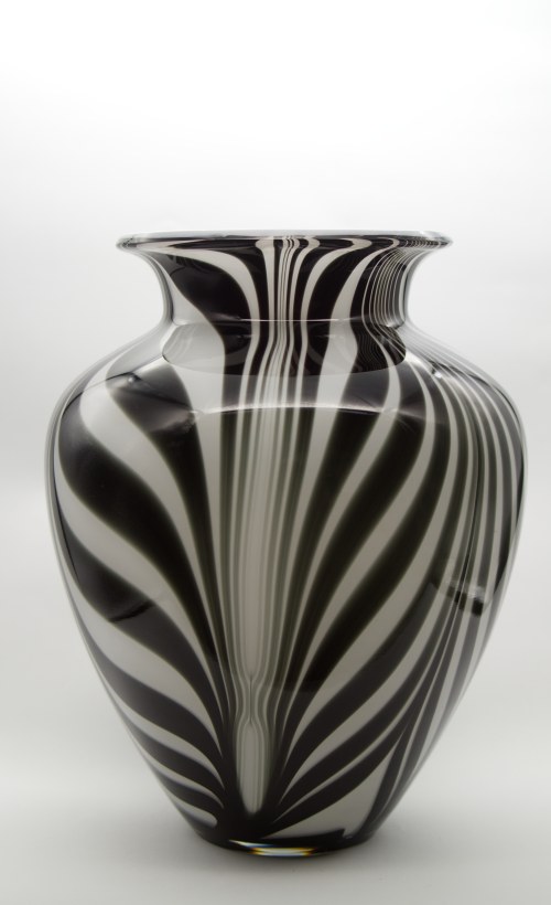 Huta Tarnowiec, wazon „Zebra”, szkło warstwowe, Polska, po 1992 r., Tarnowiec