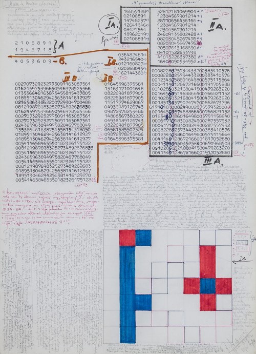 Kartka ze szkicownika, rysunek 6/IV, 1986, Jerzy Grabowski