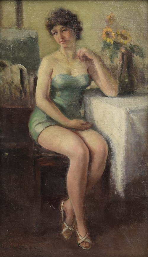 Portret siedzącej kobiety, 1937, Jan Stępień
