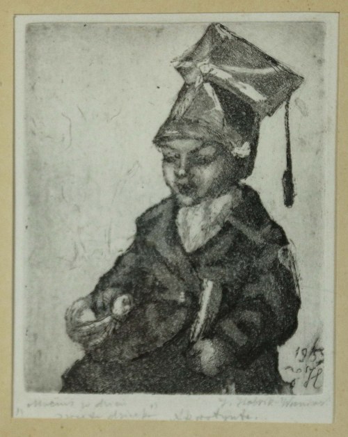 Chłopiec z szablą 1959, [17x13 cm], Jadwiga Habrik-Wiśniewska