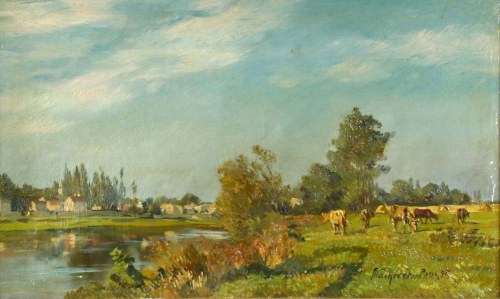 Wiejski pejzaż, 1895, Fritz Wucherer