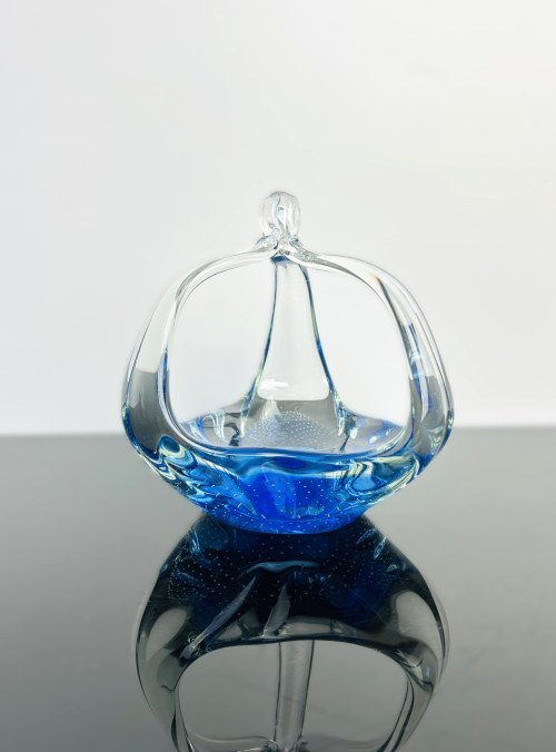 Basket Mstišov 53379/14, Teplice Glass / Moser, Rok 1959, František Zemek