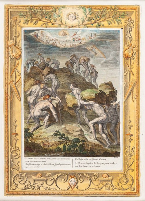 Giganci próbujący wspiąć się do Nieba, Scena mitologiczna, 1731, Bernard Picart