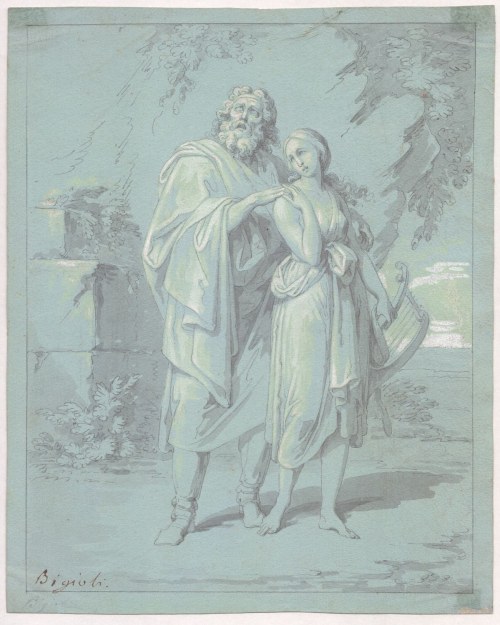 Filippo Bigioli (przypisywany) Homer prowadzony przez poezję,, Filippo Bigioli