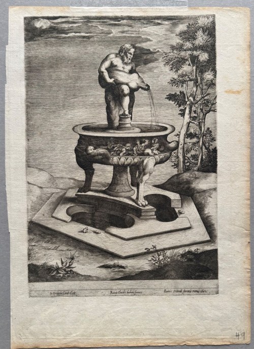 Pieter Perret Fontanna i umywalka, ze "Speculum Romanae Magnificentiae",, Pieter Perret