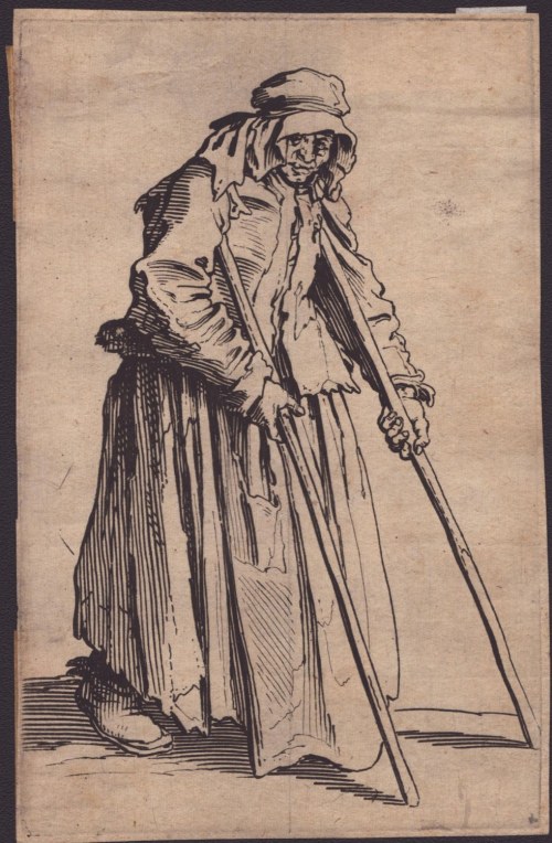 Jacques Callot Kobieta żebrząca z klepkami,, Jacques Callot