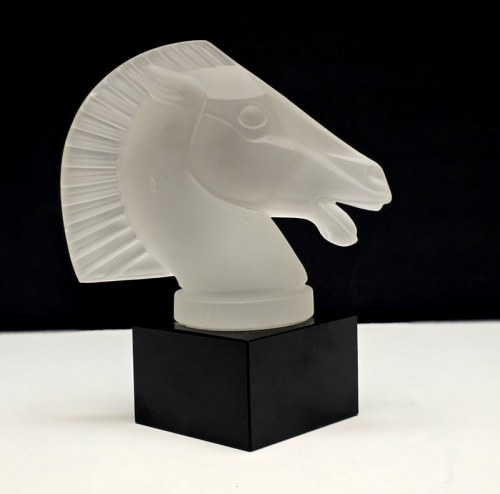 głowa konia w stylu art deco - Czechosłowacja I poł XX w., Curt Schlevogot - Szklana Rzeźba