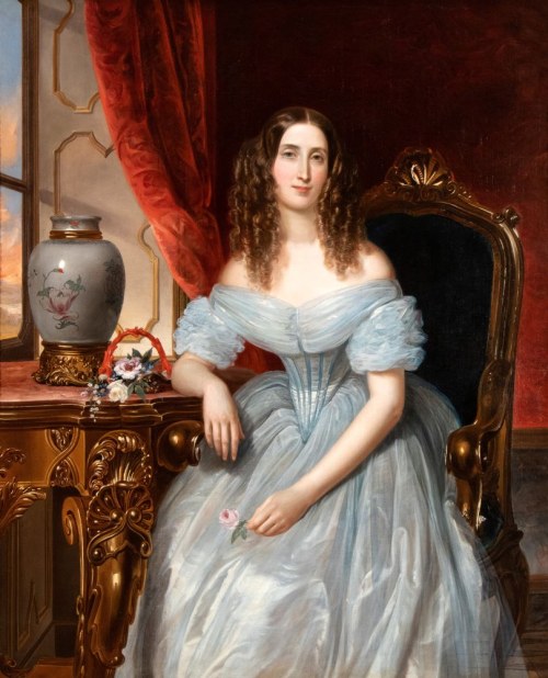 Scena we wnętrzu z damą, 1842, Pietro Luchini