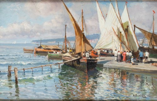Port z żaglówkami, Attilio Pratella