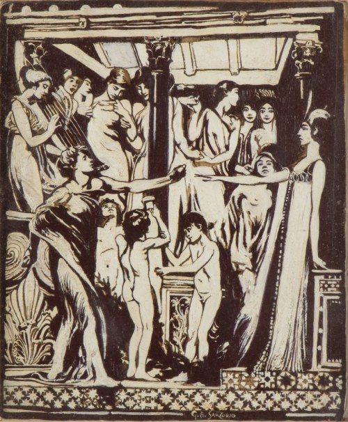 Szkic przygotowawczy do jednej ze scen poematu Sybilla, Giulio Aristide Sartorio