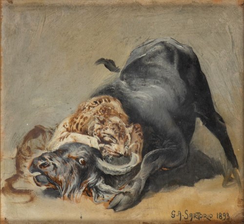 Scena drapieżnego zwierzęcia, 1893, Giulio Aristide Sartorio