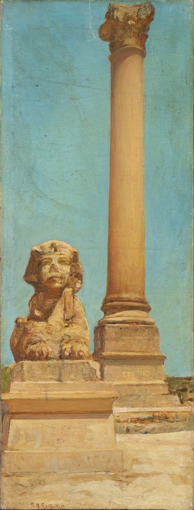 Kompozycja ze sfinksem i kolumną, Giulio Aristide Sartorio