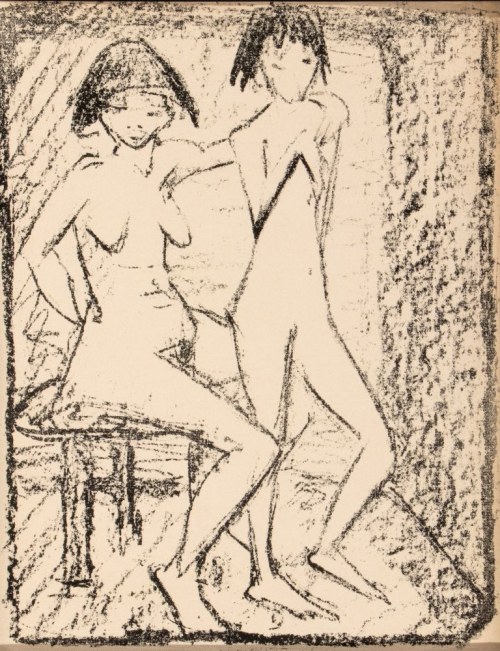 Zwei Mädchen im Innenraum, 1925, Otto Mueller