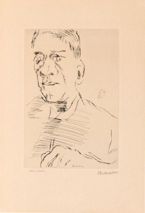 Autoportret z pędzlem, 1970, Oskar Kokoschka