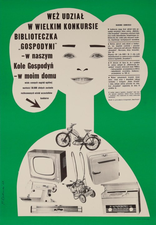 Weź udział w wielkim konkursie "Biblioteczka gospodyni" w naszym kole gospodyń - w moim domu, 1967, Maciej Raducki