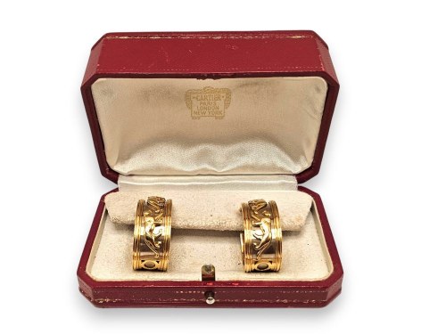 kolekcja CARTIER "Walking Panthère": złote kolczyki z zawieszką -, Cartier