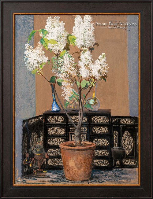 Kwiaty bzu w donicy, 1910, Leon Wyczółkowski