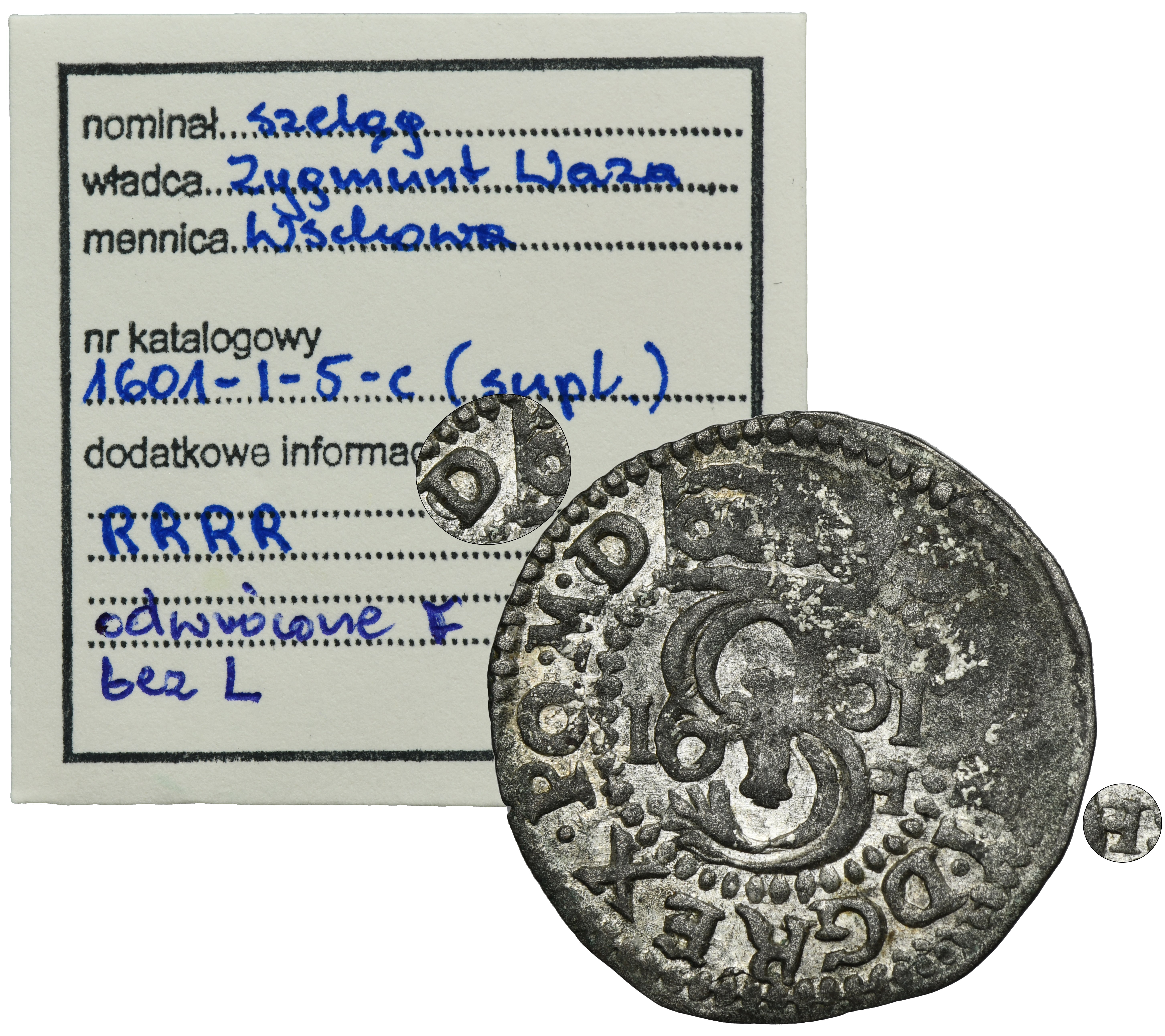 Sigismund III Vasa, Schilling Fraustadt 1601 F - VERY RARE, ex. Marzęta ...