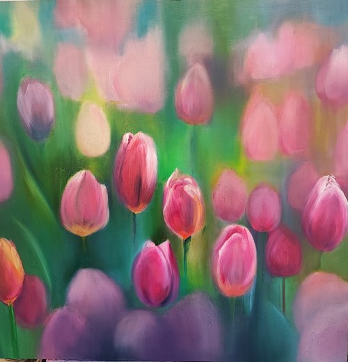 Field of pink tulips, 2024, Anna Kołakowska