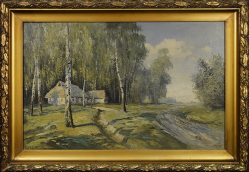 1 poł. XX w., Pejzaż z brzozami, Czesław Nowakowski