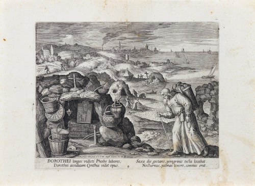 Święty Doroteusz, z serii: Trophaeum Vitae Solitariae, wyd. Bracia Sadeler, Wenecja, 1598 r., Raphael Sadeler