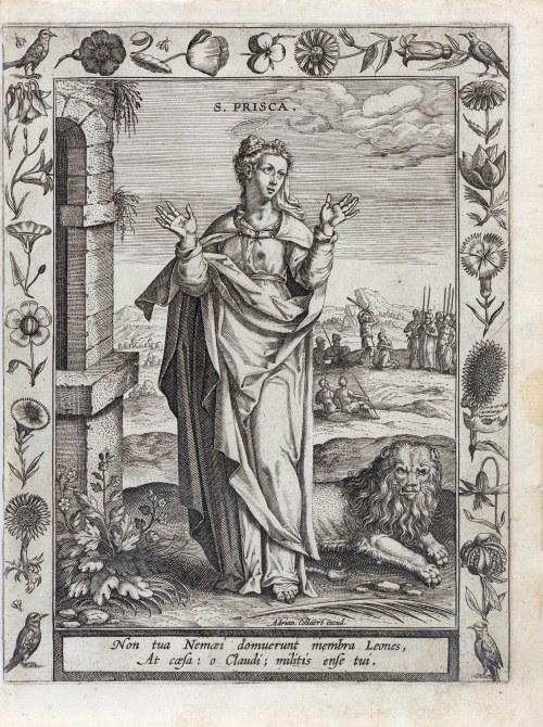 Święta Pryska, z serii: Martyrologium sanctarum virginum, wyd. Adriaen Collaert, Antwerpia, między 1590 -1610 r., Adriaen Collaert