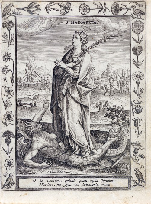 Św. Małgorzata, z serii: Martyrologium sanctarum virginum, wyd. Adriaen Collaert, Antwerpia, między 1590 -1610 r. ,, Adriaen Collaert