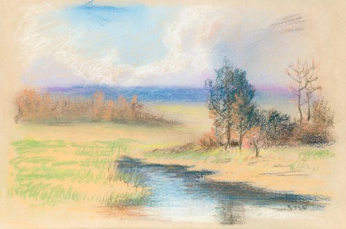 Pejzaż z rozlewiskiem, ok. 1913, František Xaver Harlas