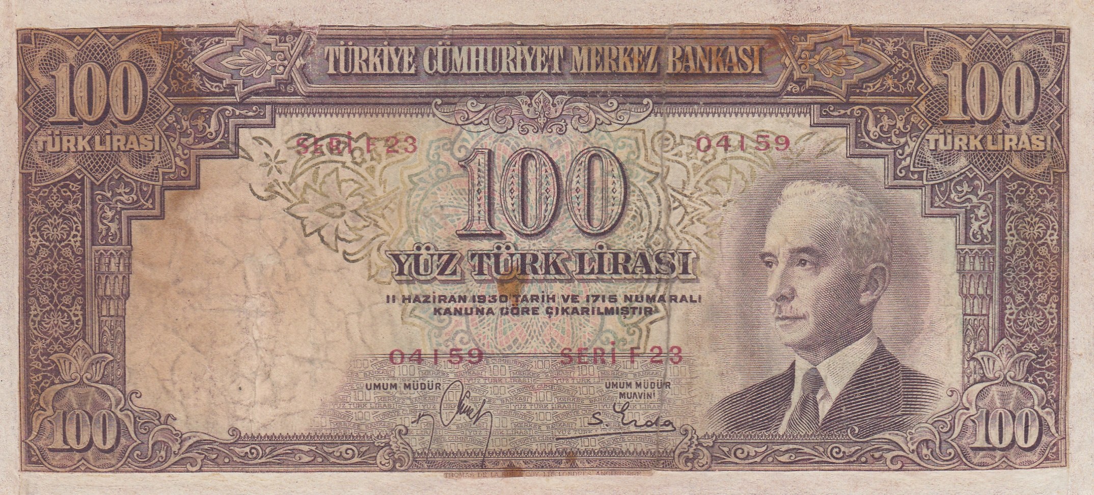 Es tl. Турция 2 1/2 Лиры 1937-1939.