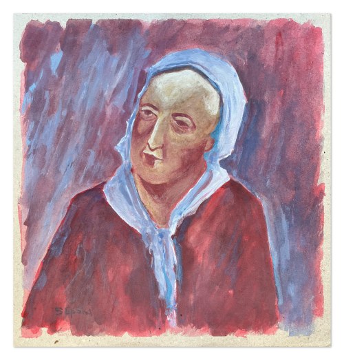 Portret kobiety w chuście, Sara Lipska