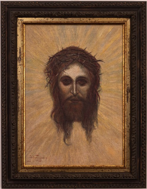 Chrystus w koronie cierniowej, (Chusta Św. Weroniki?), 1925 r., F. Nowakowski