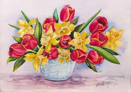 Tulipany w wazonie, Berta Wysocka