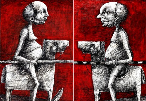 Turniej (dyptyk), 2019, Piotr Kamieniarz