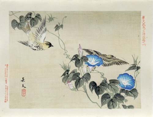Kioto), Ptaki i powój, wyd. Aoki Kôsaburô, Japonia/Osaka, 1892, Keibun Matsumura