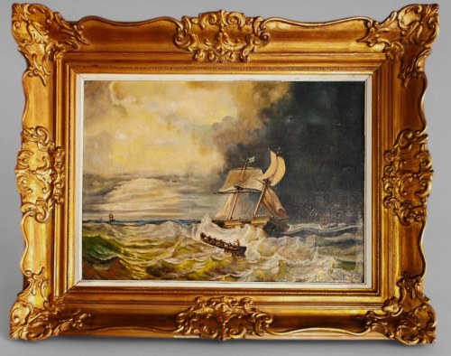 Burza na morzu, XIX W., Hendrik Frederik Verheggen